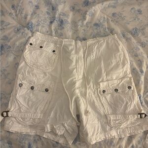 Free People White Cargo Shorts